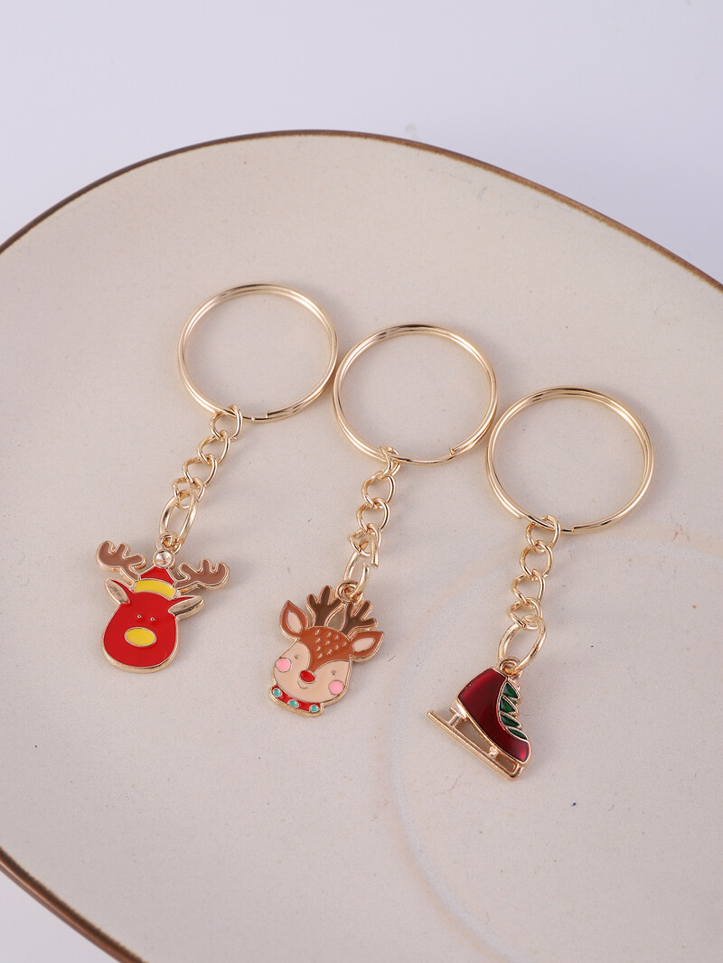 16 bucăți/set Desene animate Moș Crăciun Cerb Breloc din aliaj Poșetă Poșetă Cadouri de Crăciun breloc pentru cadou de petrecere de Crăciun