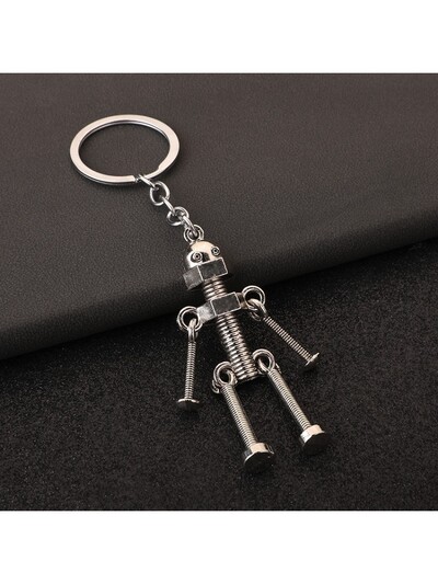 Lanț de chei robot mecanic cu șurub de epocă, articulație detașabilă creativă, robot Steampunk, suport pentru chei de mașină, rucsac pandantiv, cadou de boutique