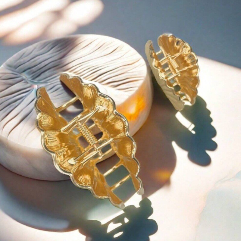 Metalinės netaisyklingos tekstūros apvalkalo formos plaukų segtukai, skirti moterims, mergaitėms, plaukų segtukai, surišti į uodegą plaukų segtukai Madingi papuošalai plaukų aksesuarai