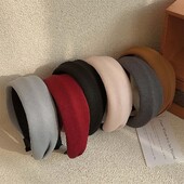 Csúcsminőségű egyszínű szövet széles szélű fejpánt divatos hajkiegészítők női trend hajpánt hajpánt karikás lány fejfedőkhöz
