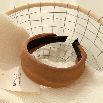 Csúcsminőségű egyszínű szövet széles szélű fejpánt divatos hajkiegészítők női trend hajpánt hajpánt karikás lány fejfedőkhöz