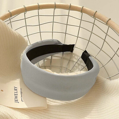 Csúcsminőségű egyszínű szövet széles szélű fejpánt divatos hajkiegészítők női trend hajpánt hajpánt karikás lány fejfedőkhöz