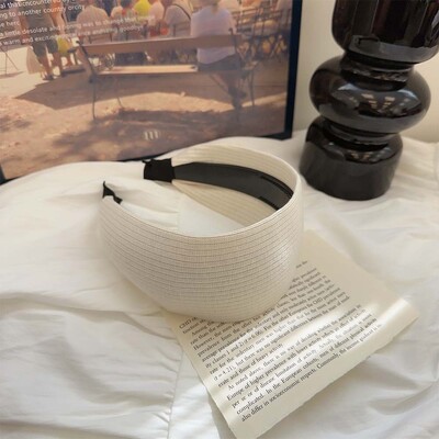 Retro megztas plataus krašto vientisos spalvos juostelės galvos apdangalas Madingi plaukų aksesuarai moterims Madingi neslystantys plaukų juostelės plaukų lankelis mergaitei