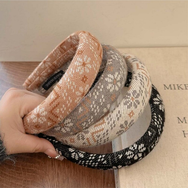 Retro austi gėlių kempinės galvos apdangalai Madingi plaukų aksesuarai moterims madingi aukšta kaukolė plaukų juosta plaukų juosta su lanku mergaičių galvos apdangalai