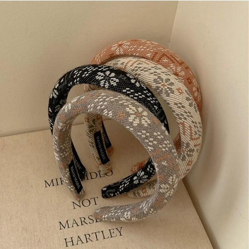 Retro austi gėlių kempinės galvos apdangalai Madingi plaukų aksesuarai moterims madingi aukšta kaukolė plaukų juosta plaukų juosta su lanku mergaičių galvos apdangalai