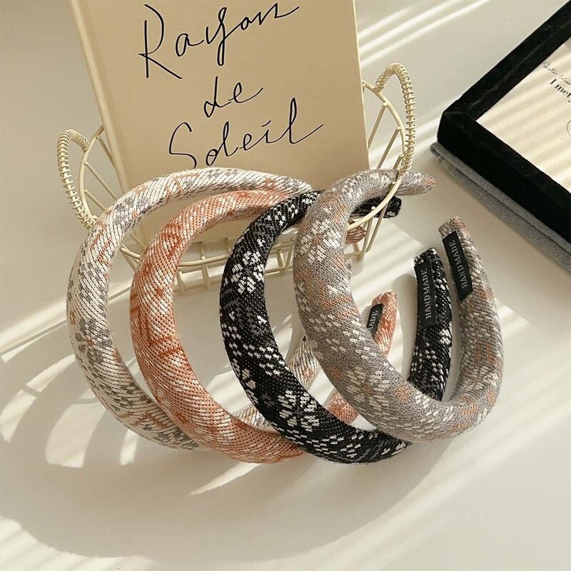 Retro austi gėlių kempinės galvos apdangalai Madingi plaukų aksesuarai moterims madingi aukšta kaukolė plaukų juosta plaukų juosta su lanku mergaičių galvos apdangalai