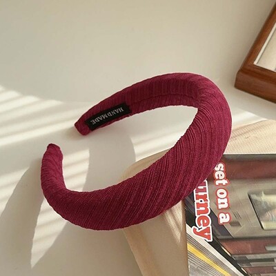 Žiemos vientisos spalvos audinys kempinė ruoželiniai galvos apdangalai Madingi plaukų aksesuarai Moterų tendencija plaukų juosta plaukų juosta su lanku mergaičių galvos apdangalai