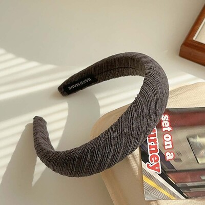 Žiemos vientisos spalvos audinys kempinė ruoželiniai galvos apdangalai Madingi plaukų aksesuarai Moterų tendencija plaukų juosta plaukų juosta su lanku mergaičių galvos apdangalai