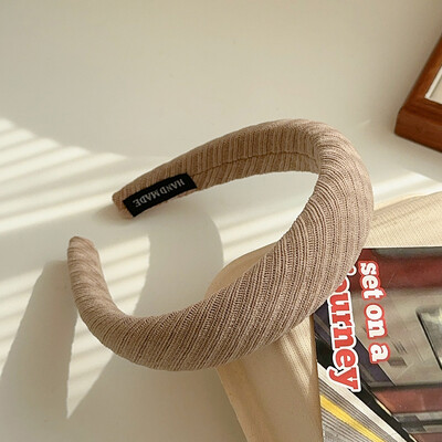 Žiemos vientisos spalvos audinys kempinė ruoželiniai galvos apdangalai Madingi plaukų aksesuarai Moterų tendencija plaukų juosta plaukų juosta su lanku mergaičių galvos apdangalai