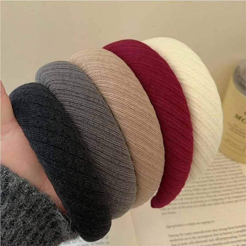 Žiemos vientisos spalvos audinys kempinė ruoželiniai galvos apdangalai Madingi plaukų aksesuarai Moterų tendencija plaukų juosta plaukų juosta su lanku mergaičių galvos apdangalai