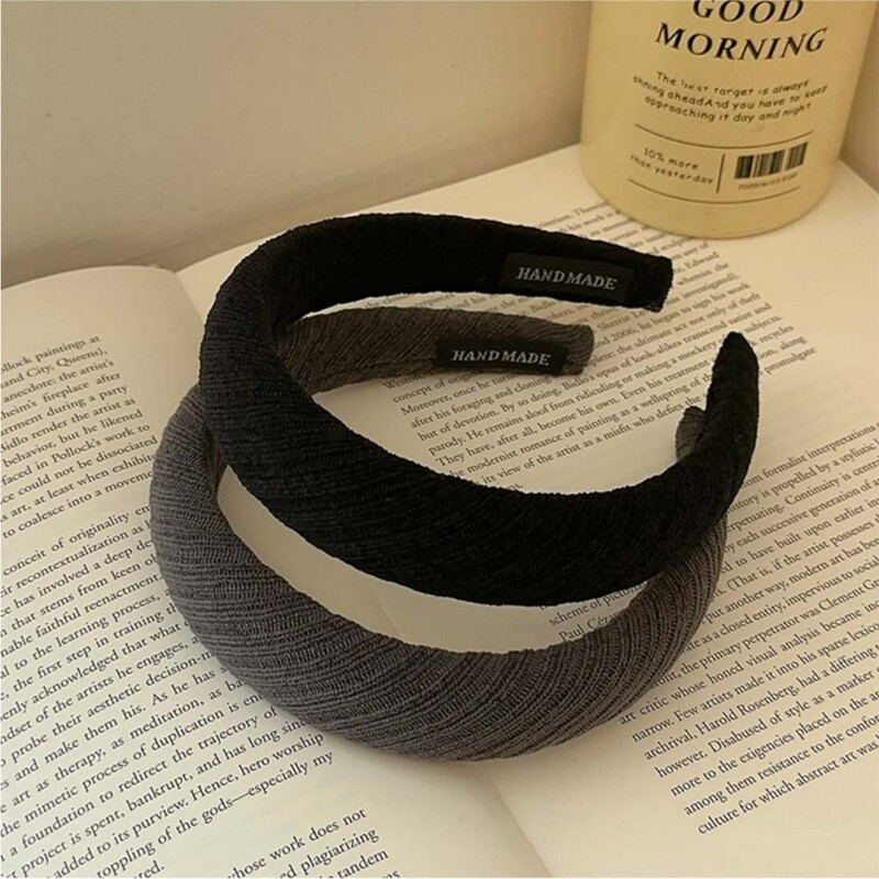 Žiemos vientisos spalvos audinys kempinė ruoželiniai galvos apdangalai Madingi plaukų aksesuarai Moterų tendencija plaukų juosta plaukų juosta su lanku mergaičių galvos apdangalai