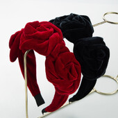 Velvet Rose Flower Hairband Headband Hair AcceHairband Headband Αξεσουάρ μαλλιών για ενήλικες Hair Jewley