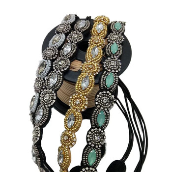 Μόδα Bohemian Rhinestone Hair Band Ελαστικές Κεφαλοδέτες Vintage Τιάρα με Τυρκουάζ Χάντρες με Ελαστικότητα Headbands Γυναικεία καπέλα