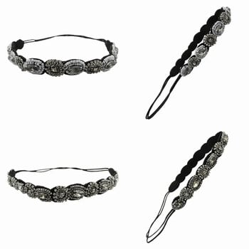 Μόδα Bohemian Rhinestone Hair Band Ελαστικές Κεφαλοδέτες Vintage Τιάρα με Τυρκουάζ Χάντρες με Ελαστικότητα Headbands Γυναικεία καπέλα