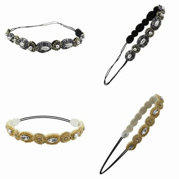 Μόδα Bohemian Rhinestone Hair Band Ελαστικές Κεφαλοδέτες Vintage Τιάρα με Τυρκουάζ Χάντρες με Ελαστικότητα Headbands Γυναικεία καπέλα