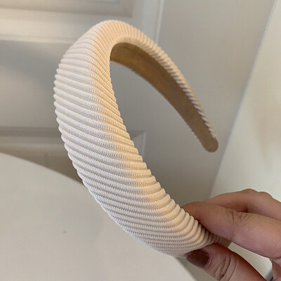 Nouă cerc de păr la modă Benzi de păr pentru femei, fete, de culoare uni, bentite crestate, bentita lată de designer, accesorii de păr, accesorii pentru cap