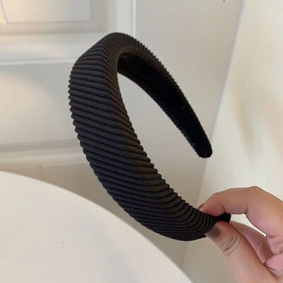 Nouă cerc de păr la modă Benzi de păr pentru femei, fete, de culoare uni, bentite crestate, bentita lată de designer, accesorii de păr, accesorii pentru cap