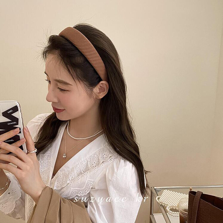 Nouă cerc de păr la modă Benzi de păr pentru femei, fete, de culoare uni, bentite crestate, bentita lată de designer, accesorii de păr, accesorii pentru cap