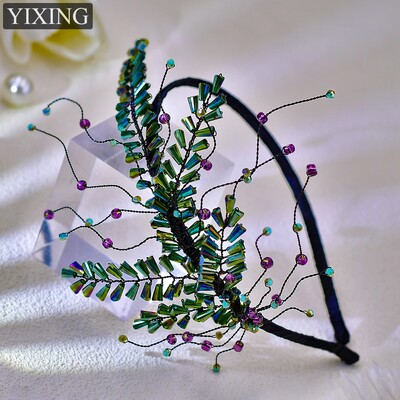 HNYYX kék kristályfejpántok nőknek Elegáns hajkiegészítők Party Hajkarika lányoknak Fényes strasszkő fejpántok A25