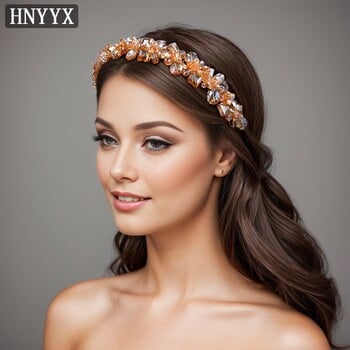 Μόδα αξεσουάρ μαλλιών HNYYX Amber Crystal Headband Στενό στεφάνι για μαλλιά κοριτσίστικα κοριτσάκια A18