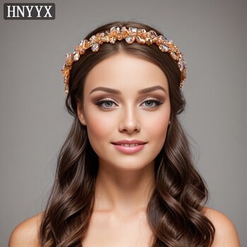 Μόδα αξεσουάρ μαλλιών HNYYX Amber Crystal Headband Στενό στεφάνι για μαλλιά κοριτσίστικα κοριτσάκια A18