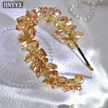 Μόδα αξεσουάρ μαλλιών HNYYX Amber Crystal Headband Στενό στεφάνι για μαλλιά κοριτσίστικα κοριτσάκια A18