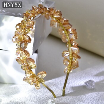 Μόδα αξεσουάρ μαλλιών HNYYX Amber Crystal Headband Στενό στεφάνι για μαλλιά κοριτσίστικα κοριτσάκια A18