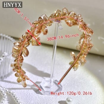 Μόδα αξεσουάρ μαλλιών HNYYX Amber Crystal Headband Στενό στεφάνι για μαλλιά κοριτσίστικα κοριτσάκια A18