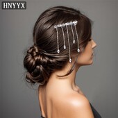 HNYYX strasszos hajkapcsok kristály bojtok lánc divat hajkiegészítők fényes haj ékszerek parti hajfogó A01