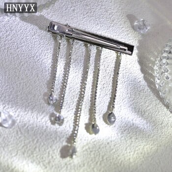 Κλιπ μαλλιών HNYYX Rhinestone Κρυστάλλινες φούντες Αλυσίδα μόδας Αξεσουάρ μαλλιών Λαμπερά μαλλιά Κοσμήματα για πάρτι Hairgrip A01