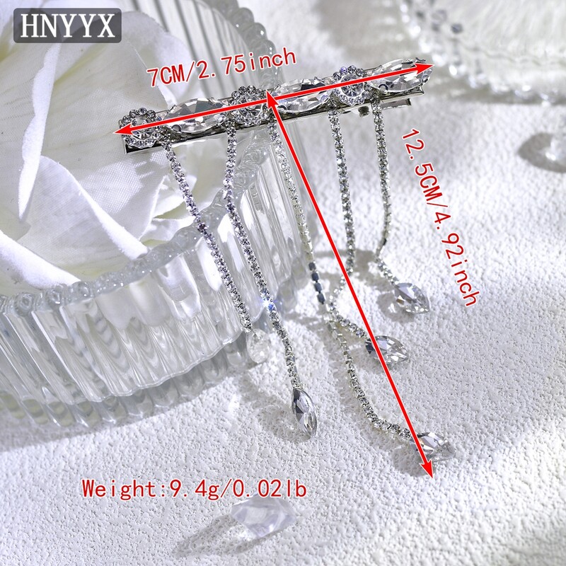 HNYYX strasszos hajkapcsok kristály bojtok lánc divat hajkiegészítők fényes haj ékszerek parti hajfogó A01