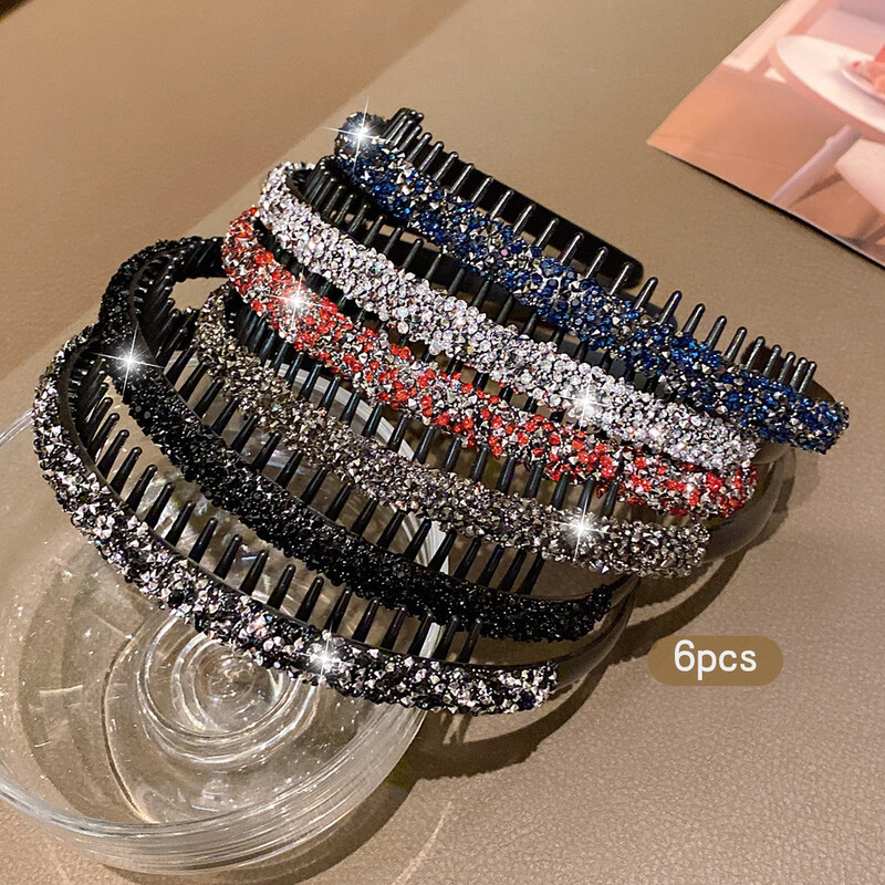 6 bentite la modă din strasuri cu dinți și cleme de păr anti-alunecare potrivite pentru utilizarea zilnică ca accesorii pentru păr