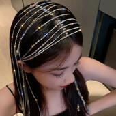 ZANLLOY Fashion ciucuri cu mai multe straturi bentita de cristal pentru femei strasuri strasuri cleme de par pentru petrecere de nunta accesorii de par bijuterii