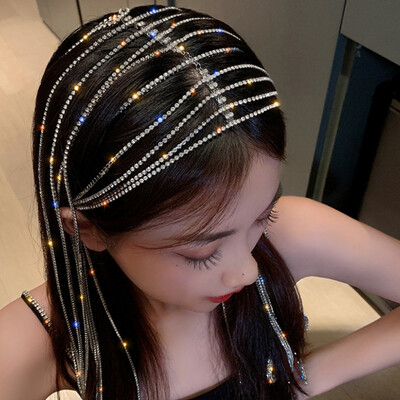 ZANLLOY Fashion ciucuri cu mai multe straturi bentita de cristal pentru femei strasuri strasuri cleme de par pentru petrecere de nunta accesorii de par bijuterii