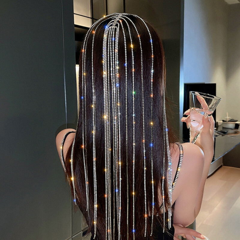 ZANLLOY Fashion ciucuri cu mai multe straturi bentita de cristal pentru femei strasuri strasuri cleme de par pentru petrecere de nunta accesorii de par bijuterii