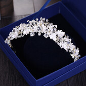 Divatos strasszkő gyöngy kristály korona fejpánt virág menyasszony haj kiegészítők arany korona menyasszony esküvői korona haj kiegészítők