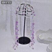 HNYYX Accesorii de păr cu ciucuri de perle de lux, nuntă, mireasă, bentiță lungă, lucrată manual, cu mărgele, viță de păr de bal pentru femei A221