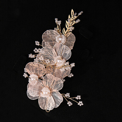 Vestuvių galvos apdangalai Gėlių perlų plaukų segtukai Vestuviniai plaukų aksesuarai moterims Plaukų papuošalai Nuotakos galvos apdangalas pamergės dovana