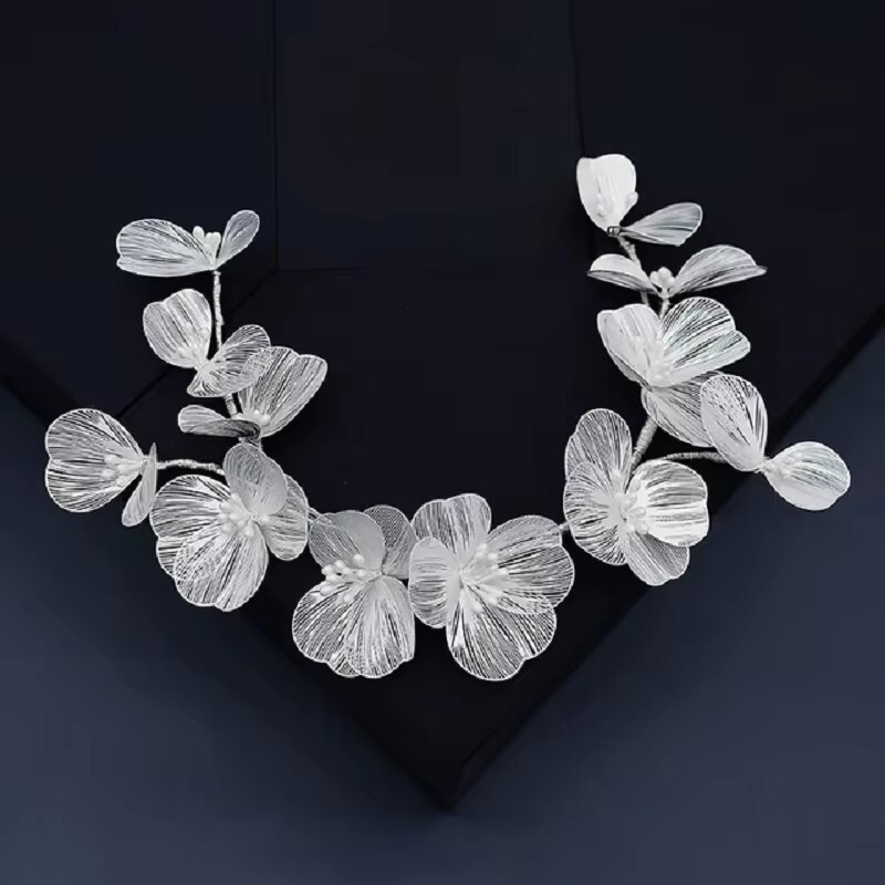 Vestuvių galvos apdangalai Gėlių perlų plaukų segtukai Vestuviniai plaukų aksesuarai moterims Plaukų papuošalai Nuotakos galvos apdangalas pamergės dovana