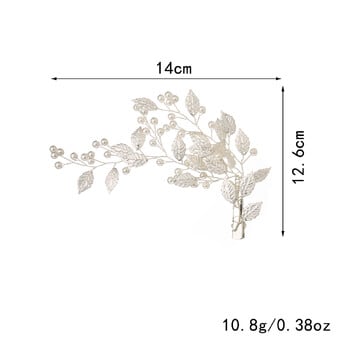 Ръчно изработен сватбен гребен за коса перлено цвете листа булчинска щипка за коса дамска сватбена украса за коса