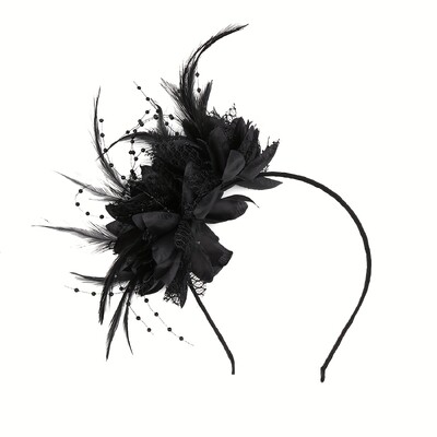 1vnt Fascinator Kepurės moterims Plunksnų galvos apdangalas Kentukio galvos apdangalas Gatsby Derby kepurė kokteilių vestuvių arbatos vakarėliui