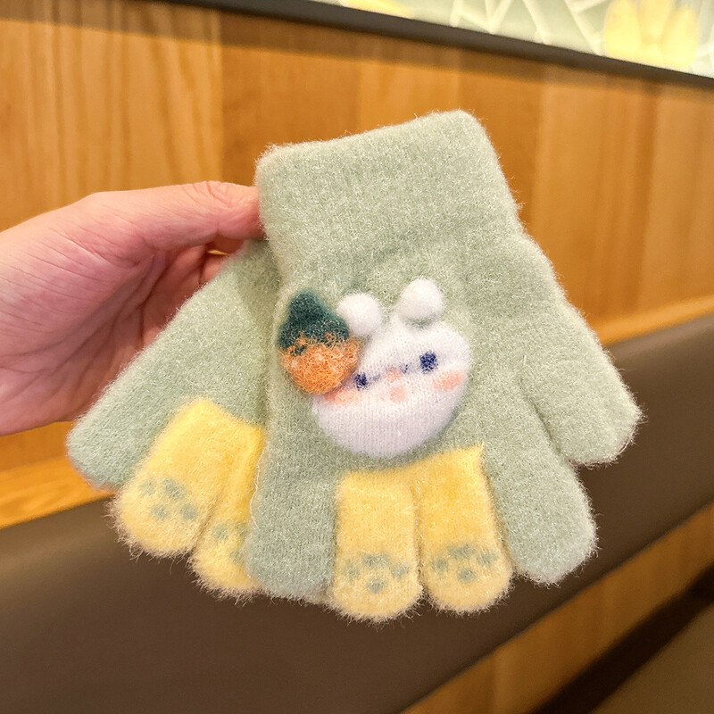 Rudens ir žiemos šiltos plius aksominės kūdikių berniukų ir mergaičių žieminės pirštinės vaikams nuo 1 iki 5 metų