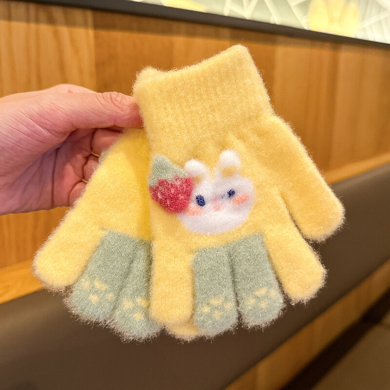 Rudens ir žiemos šiltos plius aksominės kūdikių berniukų ir mergaičių žieminės pirštinės vaikams nuo 1 iki 5 metų