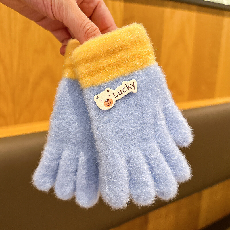 Rudens ir žiemos šiltos plius aksominės kūdikių berniukų ir mergaičių žieminės pirštinės vaikams nuo 1 iki 5 metų