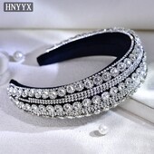 HNYYX Luxury Full Crystal Hairband Baroque Rhinestone Headband Prom Αξεσουάρ μαλλιών για γυναίκες Κοσμήματα παράνυμφων Αξεσουάρ κεφαλής A253