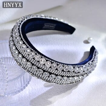 HNYYX Luxury Full Crystal Hairband Baroque Rhinestone Headband Prom Αξεσουάρ μαλλιών για γυναίκες Κοσμήματα παράνυμφων Αξεσουάρ κεφαλής A253