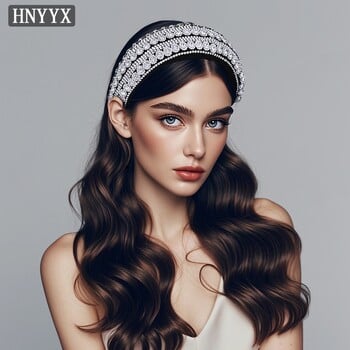 HNYYX Luxury Full Crystal Hairband Baroque Rhinestone Headband Prom Αξεσουάρ μαλλιών για γυναίκες Κοσμήματα παράνυμφων Αξεσουάρ κεφαλής A253