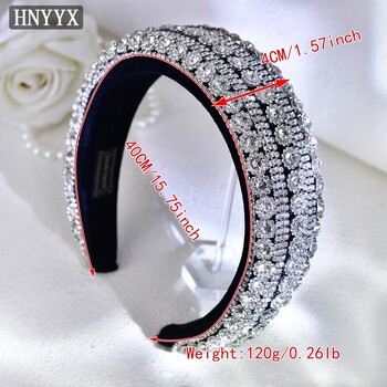 HNYYX Luxury Full Crystal Hairband Baroque Rhinestone Headband Prom Αξεσουάρ μαλλιών για γυναίκες Κοσμήματα παράνυμφων Αξεσουάρ κεφαλής A253