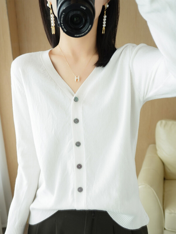 Ankstyvojo rudens nauji Andy kašmyro megztiniai megztiniai V formos kaklo vienspalviai madingi aukštos kokybės patogūs laisvalaikio mezginiai -GH021