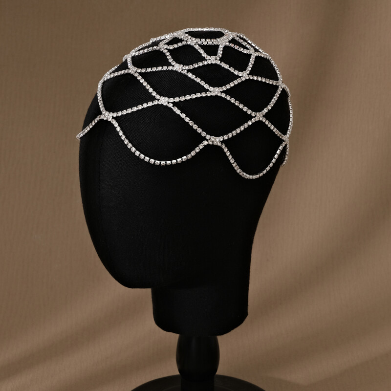 Accesorii pentru bandă de lanț de păr cu strasuri simple, accesorii pentru femei, pereche de cristal pentru petrecere, bijuterii pentru frunte de mireasă, diademă cu franjuri